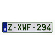 PLAQUE VERTE ALUMINIUM emboutie, format auto