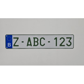 PLAQUE VERTE    ALUMINIUM  emboutie à chaud  ,  format auto