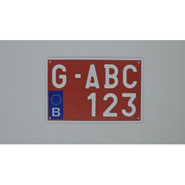 PLAQUE AGRICOLE  ALUMINIUM  emboutie à froid  ,  format moto