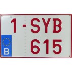PLAQUE RUBIS ALUMINIUM emboutie à chaud, format Quatre X Quatre (4x4) , 34cmx21cm