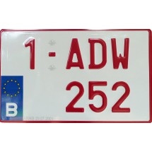 PLAQUE RUBIS ALUMINIUM  emboutie à froid  ,  format 4x4