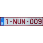 PLAQUE RUBIS AUTO EN ALUMINIUM SOUPLE EMBOUTIE A FROID
